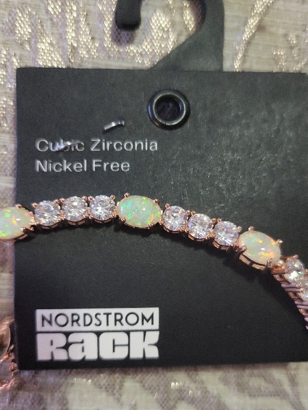 Nordstrom Rose Gold Crystal and Opal Accent Bracelet